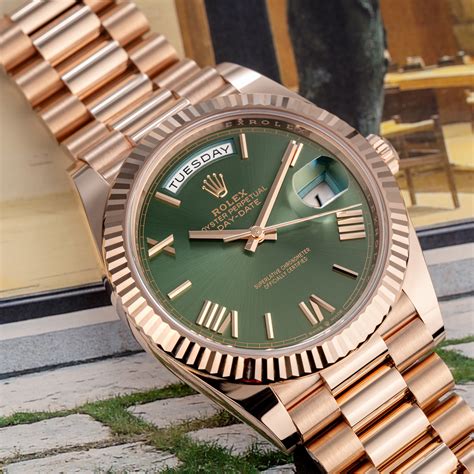 rolex day date 40 olive dial|Rolex Day-Date reference 228235.